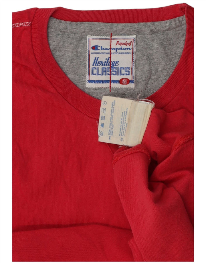 Champion Womens Heritage Classics T-Shirt Top UK 10 Petit Coton Rouge