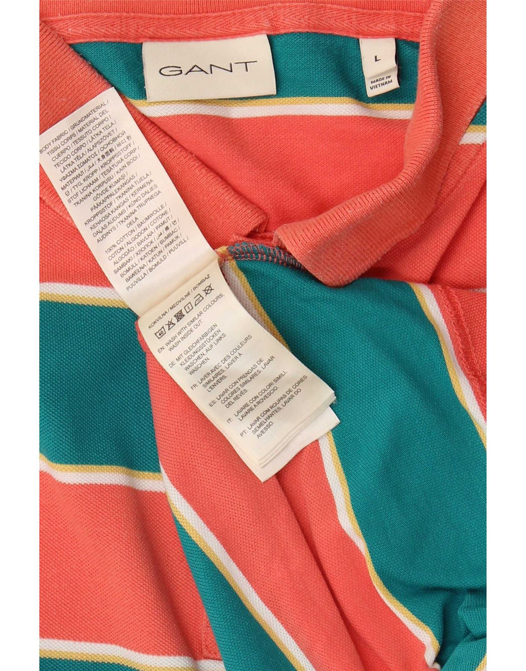 Gant Polo Homme Large Coton Rayé Multicolore