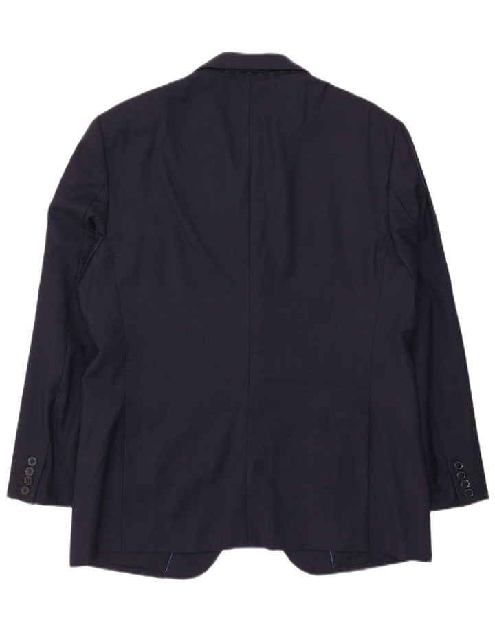 Massimo Dutti Veste Blazer 2 Boutons Homme EU 54 XL Bleu Marine Laine