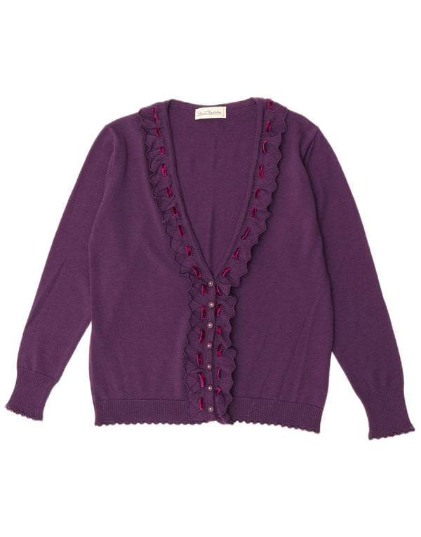 Renato Balestra Cardigan Femme Pull IT 50 XL Violet Laine Mérinos