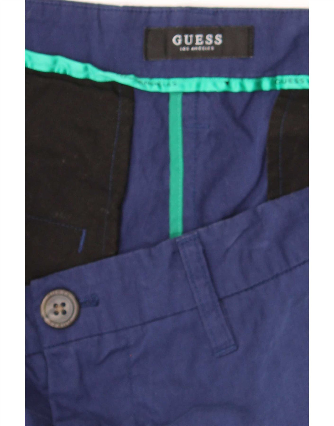 Guess Short Chino Homme W32 Bleu Moyen Coton