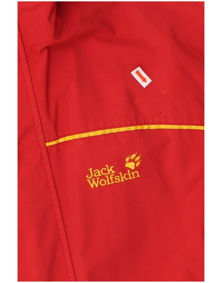 JACK WOLFSKIN Veste de Pluie à Capuche Graphique Garçon 13-14 ans Rouge Polyamide