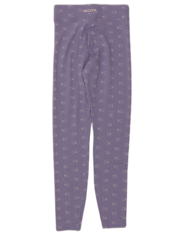 Nike Womens Graphic Leggings UK 4 XS Purple Polyester