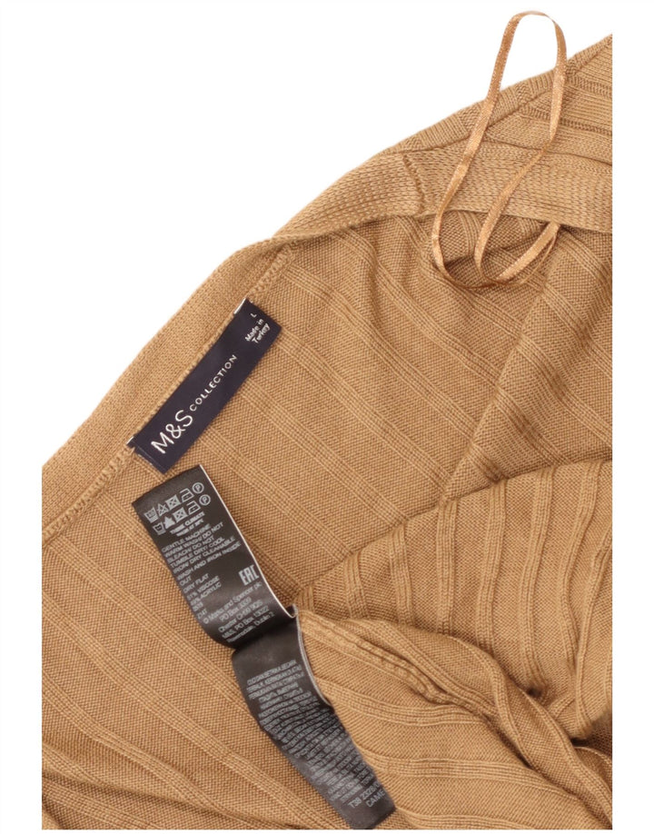 Marks & Spencer Pull cardigan long pour femme UK 16 Large Marron