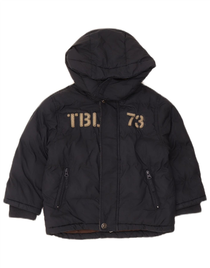 Timberland Veste matelassée à capuche graphique pour garçon 3-4 ans Bleu marine Polyester