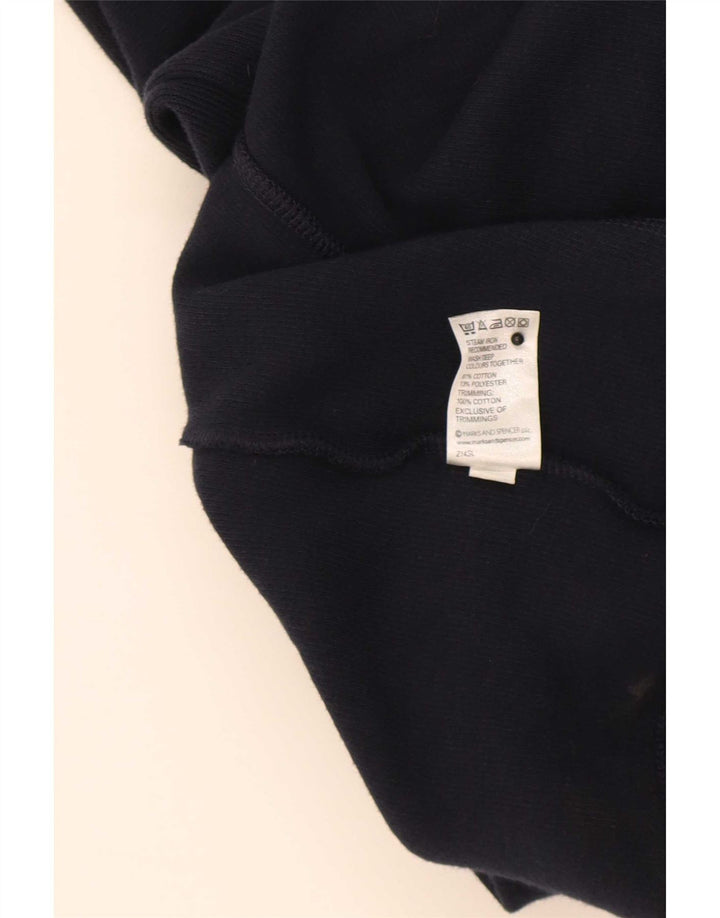 Marks & Spencer Sweat-shirt à col zippé pour homme XL Bleu marine Coton