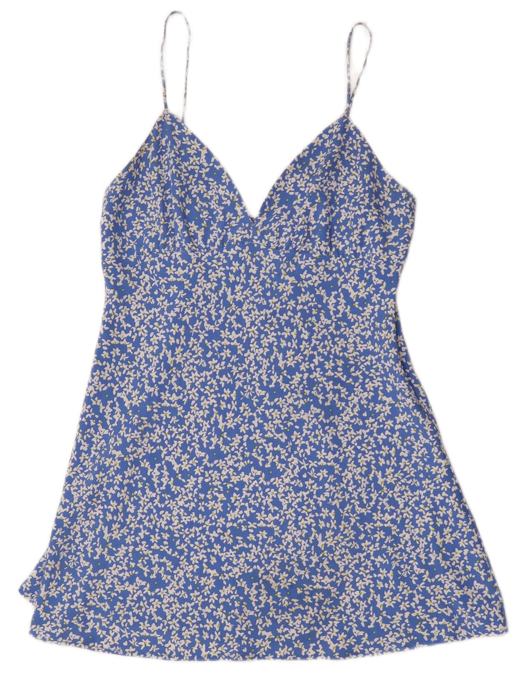Zara Femme Robe d'été UK 44 Grand Bleu Floral Polyester