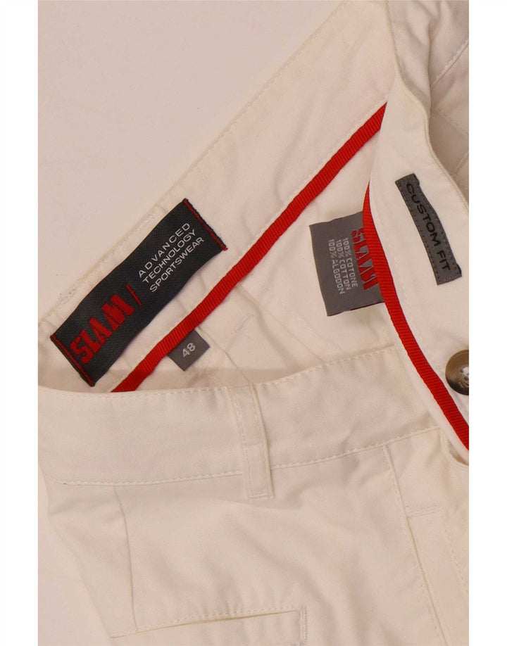 Slam Short chino sur mesure pour homme IT 48 Medium W32 Blanc Coton