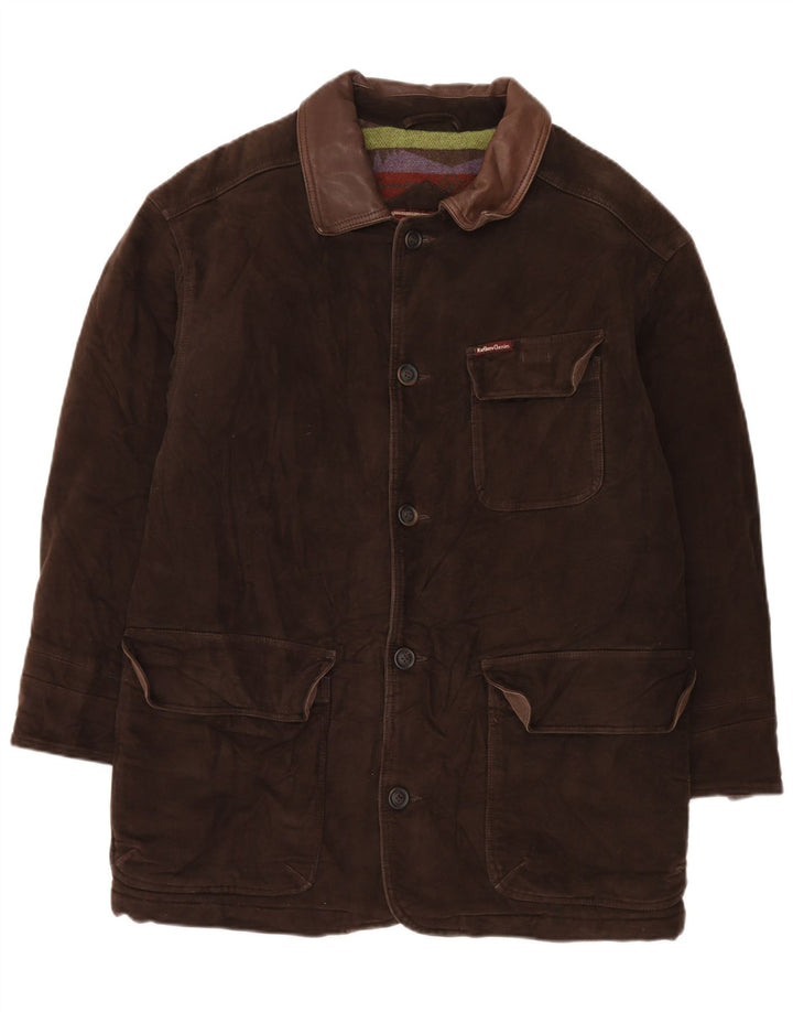 Marlboro Classics Veste utilitaire pour homme UK 40 Large Marron Coton