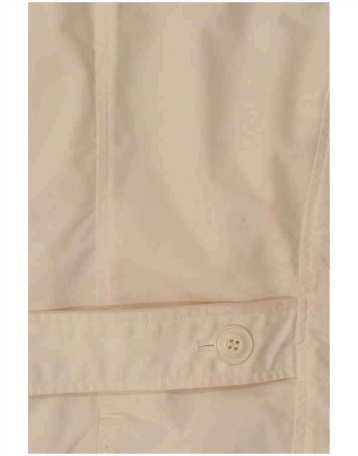 WOOLRICH Caban court pour femme UK 6 XS en coton blanc cassé