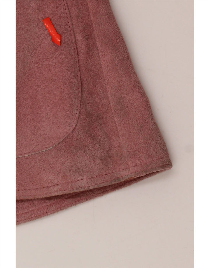 VINTAGE Veste blazer en daim à 2 boutons pour femme IT 46 Grand cuir rose