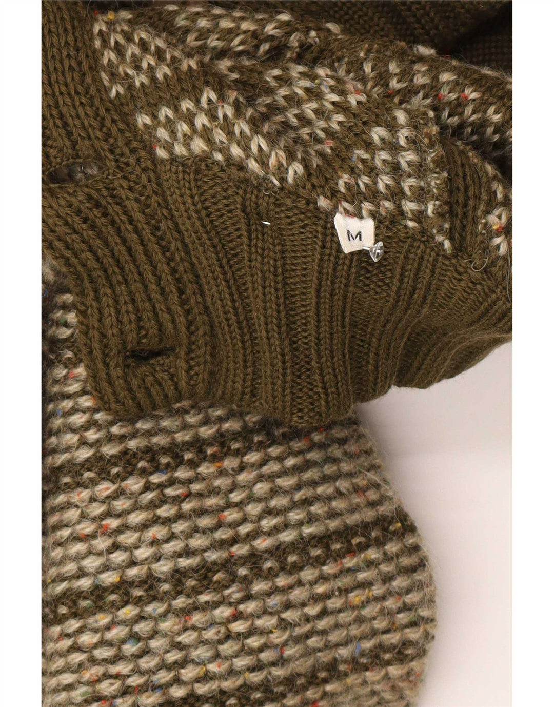 Missoni Homme Cardigan Pull Laine Rayé Kaki Moyen