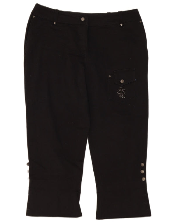 Fiorella Rubino Pantalon capri droit pour femme UK 12 Medium W34 L23 Noir