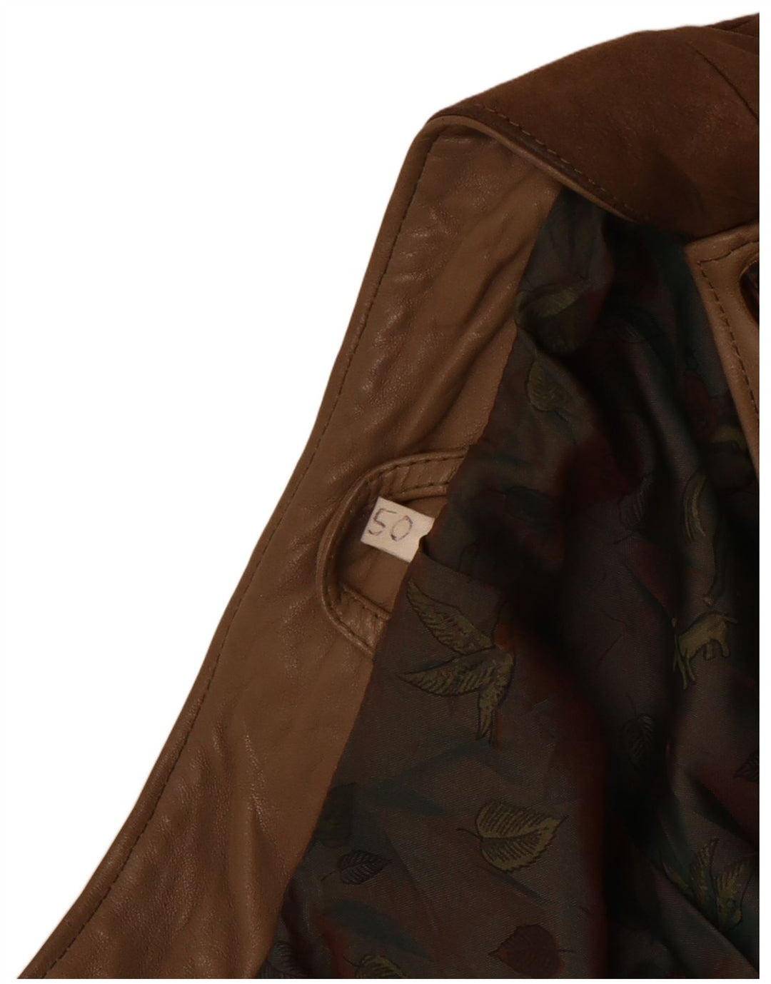 veste en cuir homme vintage IT 50 Grand Marron