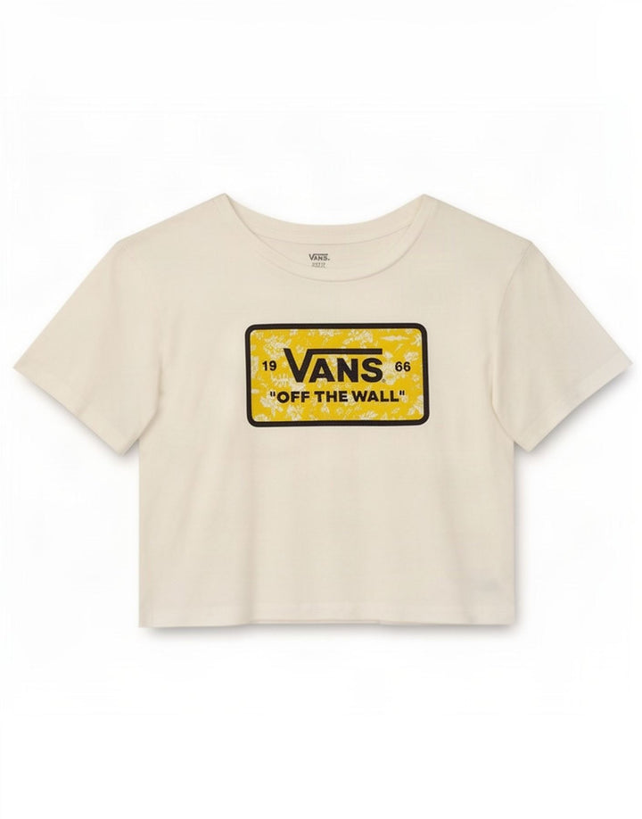 Vans Femmes Crop Graphic T-Shirt Top Petit Blanc