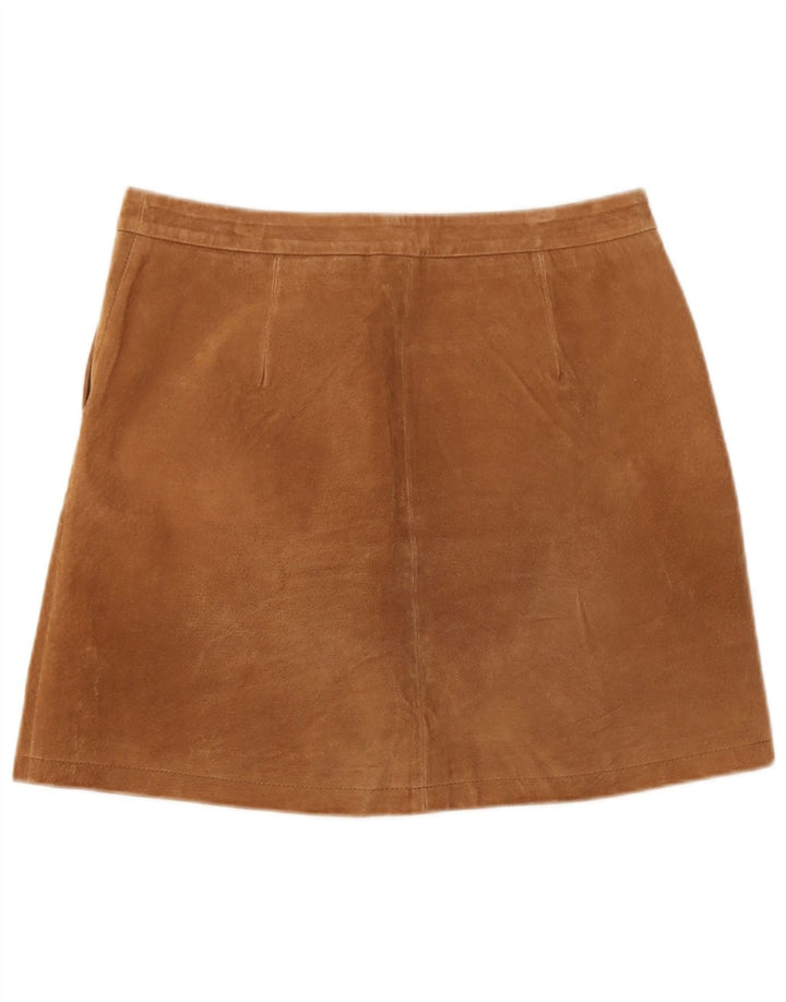 vintage Femme Daim Mini Jupe Moyen W30 Marron