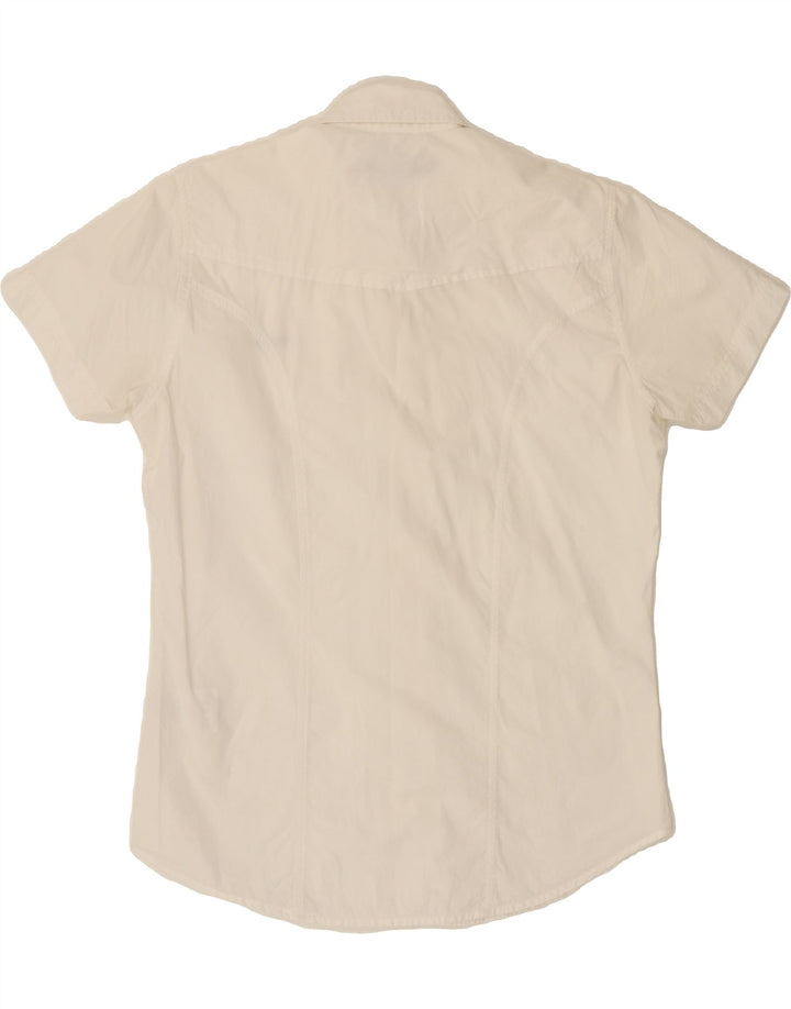 CALVIN KLEIN JEANS Mens Short Sleeve Shirt Medium White Cotton Vintage Calvin Klein Jeans and Second-Hand Calvin Klein Jeans from Messina Hembry 