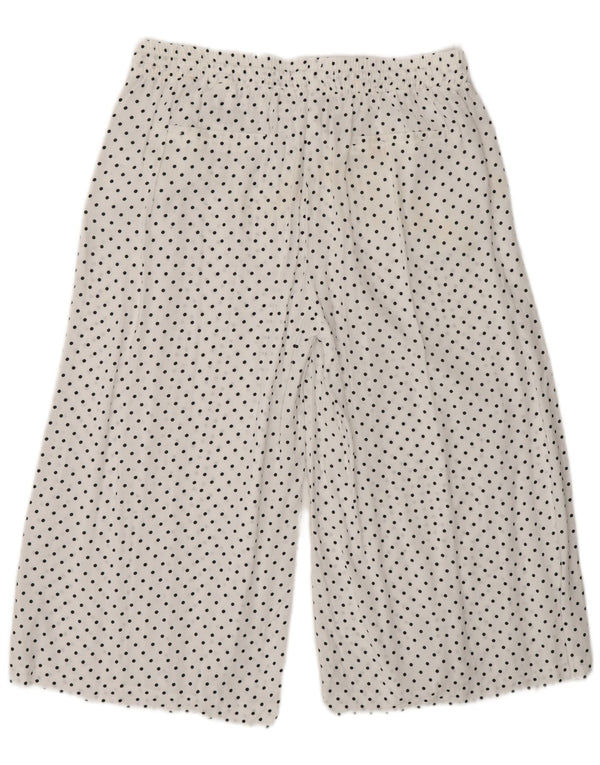 Marks & Spencer Pantalon Capri pour Femme UK 14 Large W30 L19 Blanc à Pois