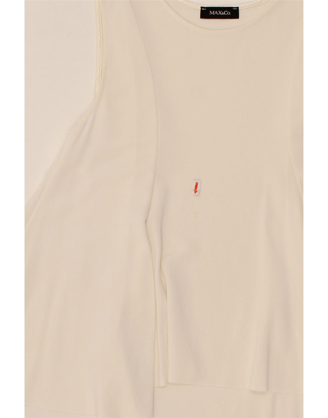 MAX & CO. Womens Longline Sleeveless Blouse Top UK 10 Small White Vintage Max & Co. and Second-Hand Max & Co. from Messina Hembry 