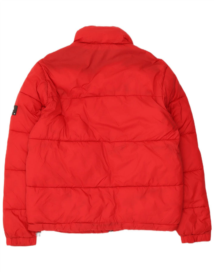 Zara Veste matelassée pour femme UK 16 Large Rouge Polyamide