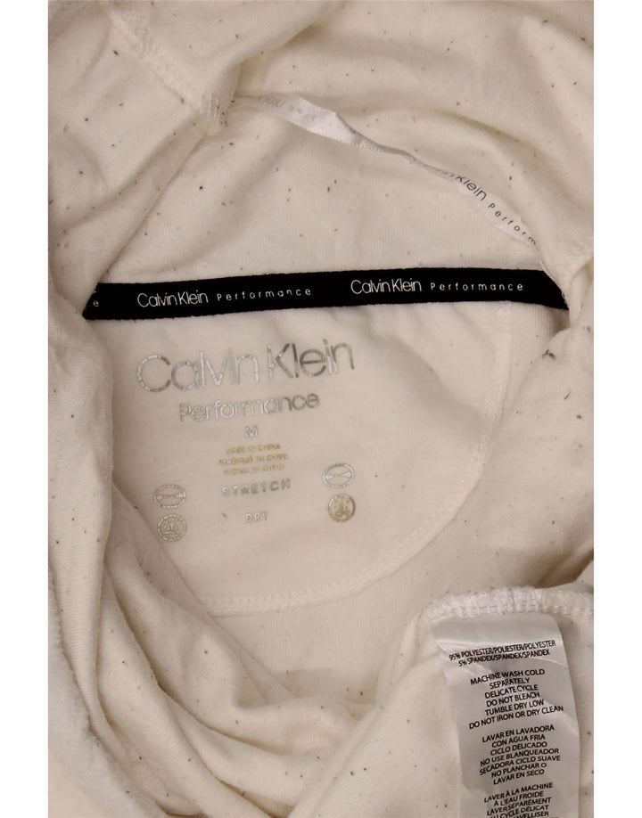 Calvin Klein Pull col roulé pour femme UK 14 Blanc moyen