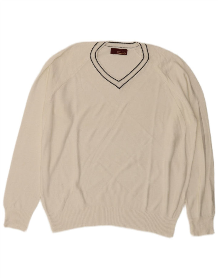 Zara Pull Col V Homme XL Blanc