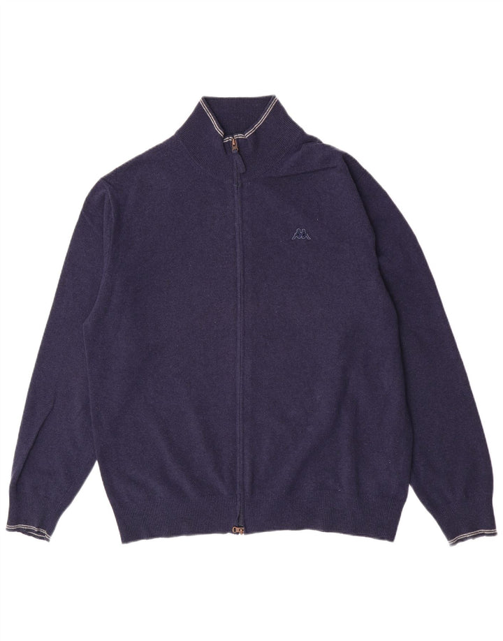 Kappa Cardigan Homme Pull XL Bleu Marine Laine Vierge