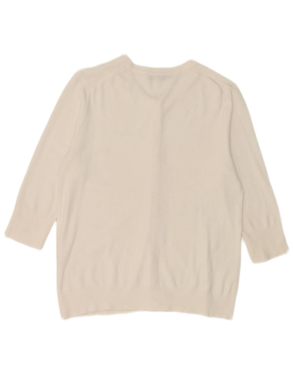 Zara Cardigan à manches 3/4 pour femme UK 18 XL Blanc