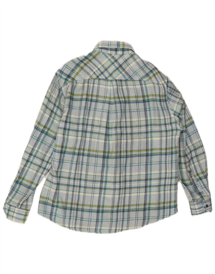 vintage Mens Lumberjack Flanelle Chemise Moyen Bleu Check