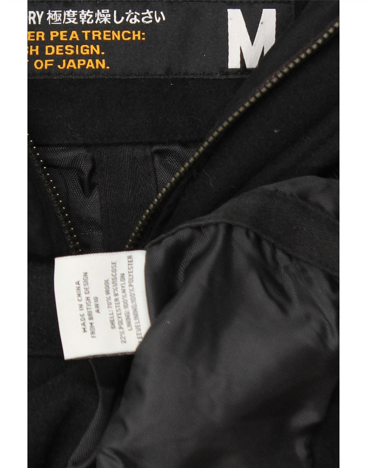 Superdry Veste Parka à capuche graphique pour hommes UK 38 Laine noire moyenne