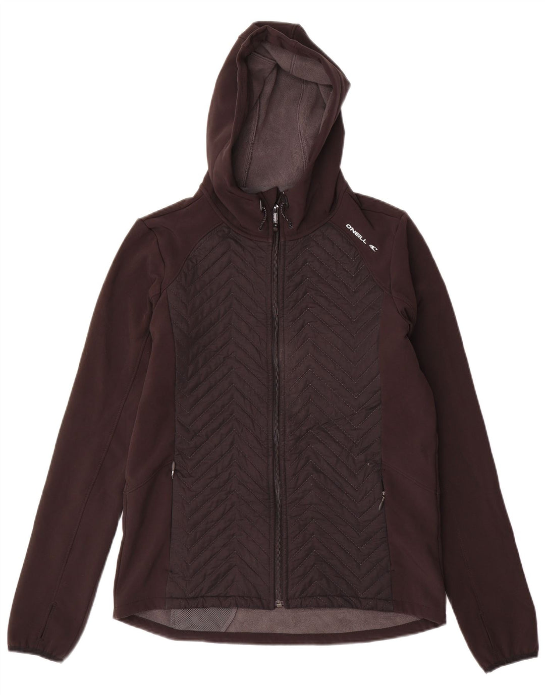O'Neill Veste coupe-vent à capuche pour femme UK 14 Medium Black Colourblock