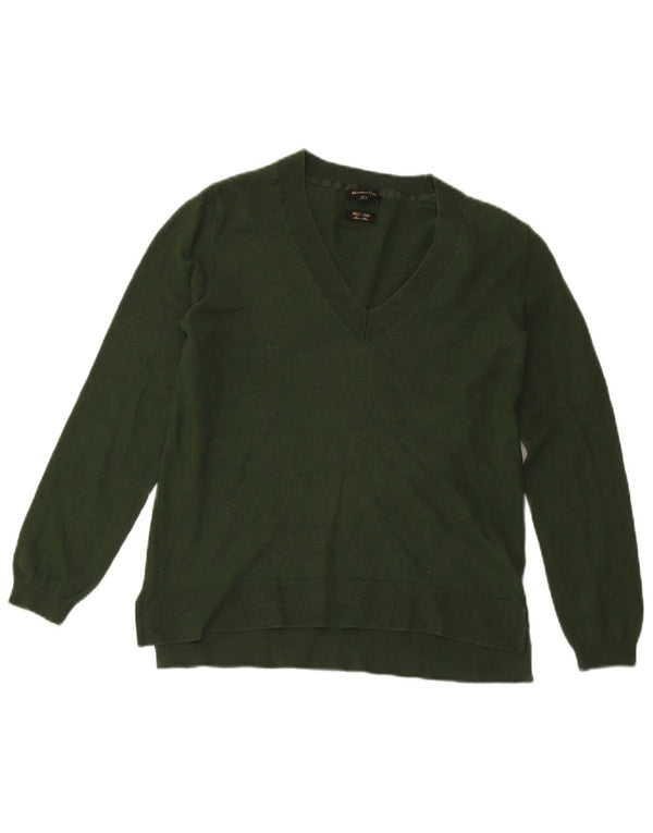 Massimo Dutti Pull col V pour femme UK 14 Large Vert