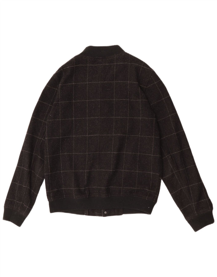 Zara Mens Bomber Jacket UK 38 Medium Black Check Laine