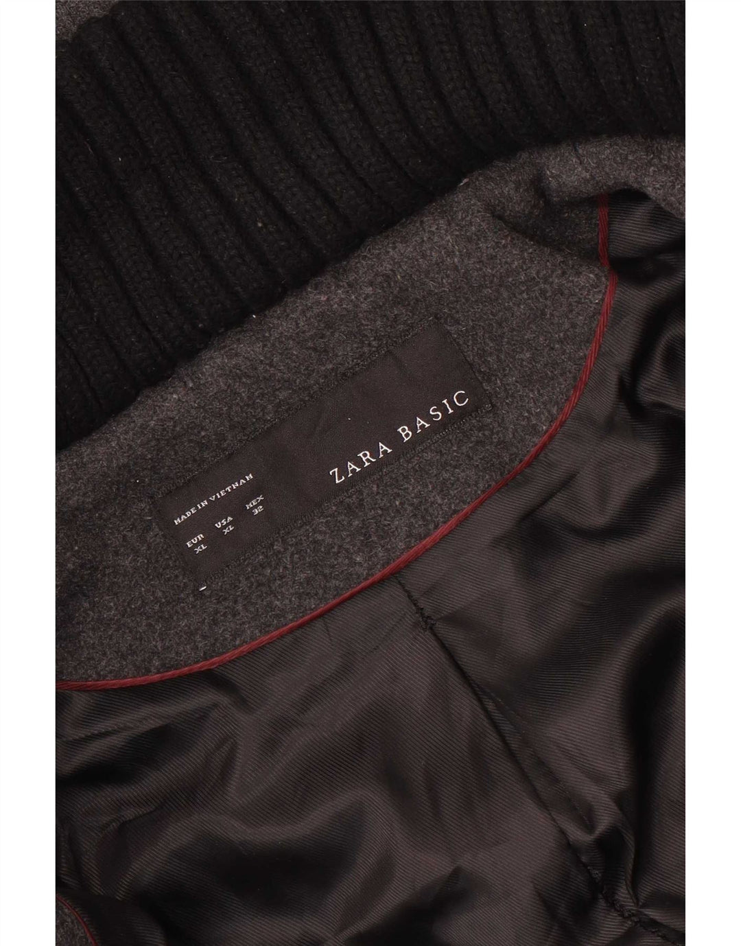 Zara Manteau à capuche pour femme UK 18 XL Gris
