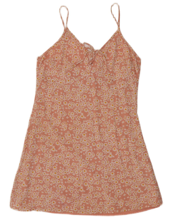 Hollister Robe Slip Femme UK 8 Petit Rose Floral Polyester