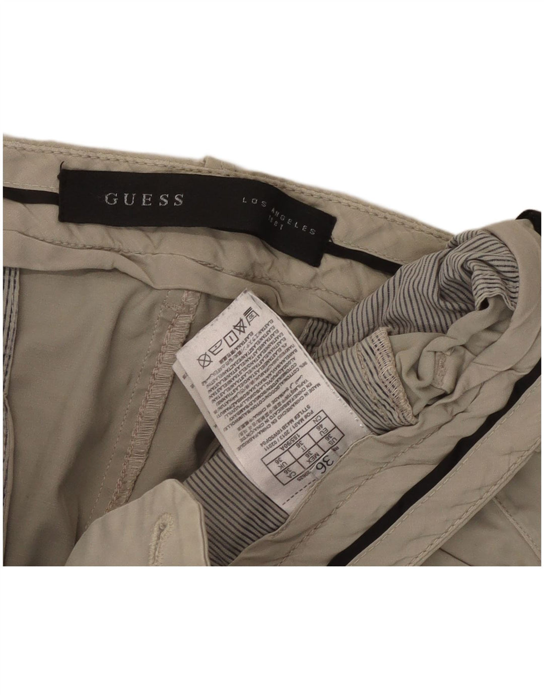 GUESS Pantalon Chino Slim Homme W36 L33 Beige Coton