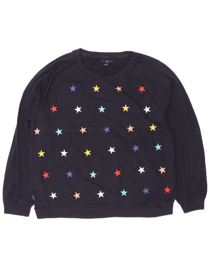 Gap Sweat-shirt à motif abstrait pour femme UK 18 XL Bleu marine Coton