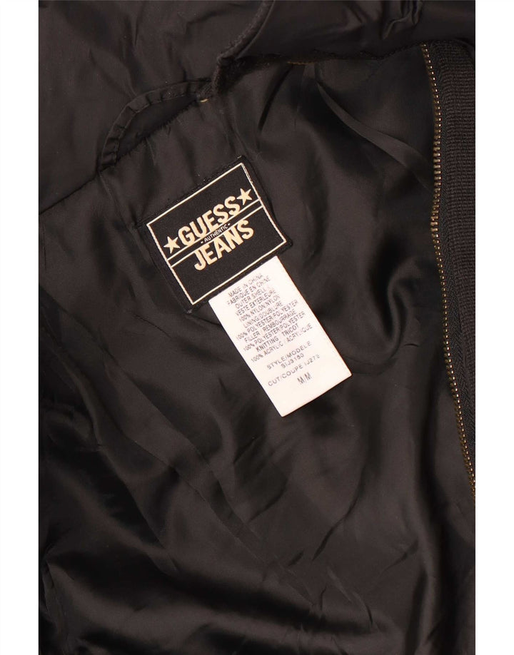 Guess Parka à capuche pour femme UK 14 Medium Noir Nylon