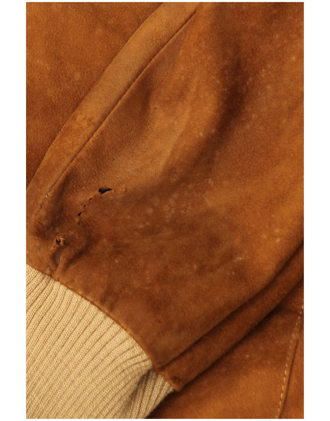 Veste Bomber En Daim Vintage Homme IT 52 XL Cuir Marron