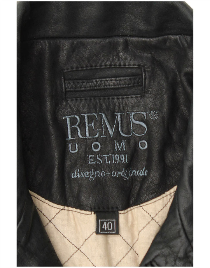 REMUS Manteau en cuir pour homme UK 40 Grand cuir noir