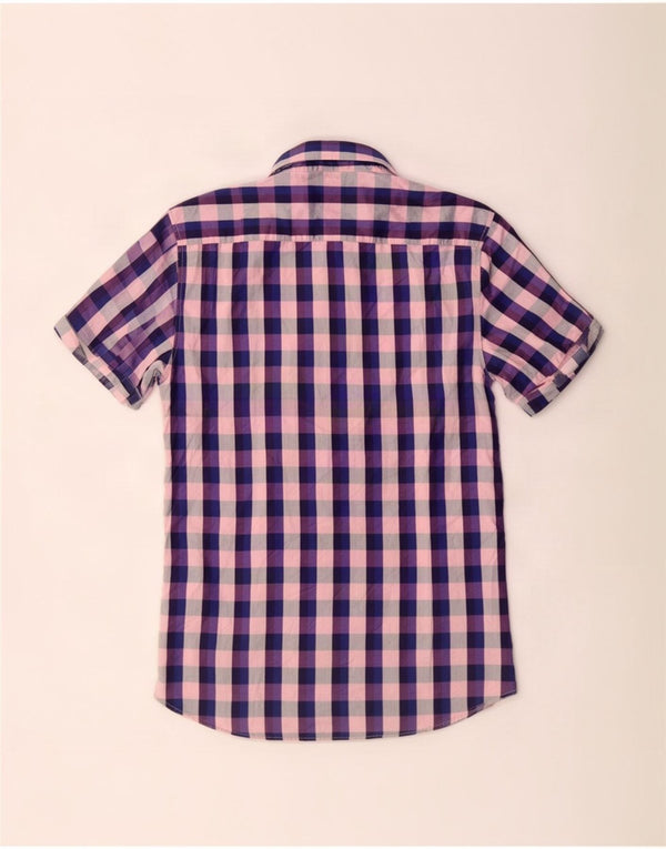 Ted Baker Chemise à manches courtes pour homme Taille 3 Medium Multicolore Check Coton