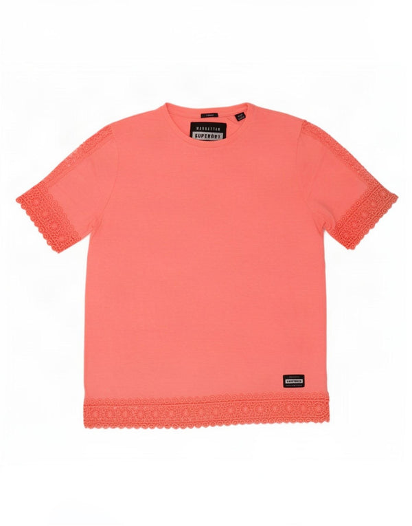 Superdry T-Shirt Femme UK 6 XS Rose Coton