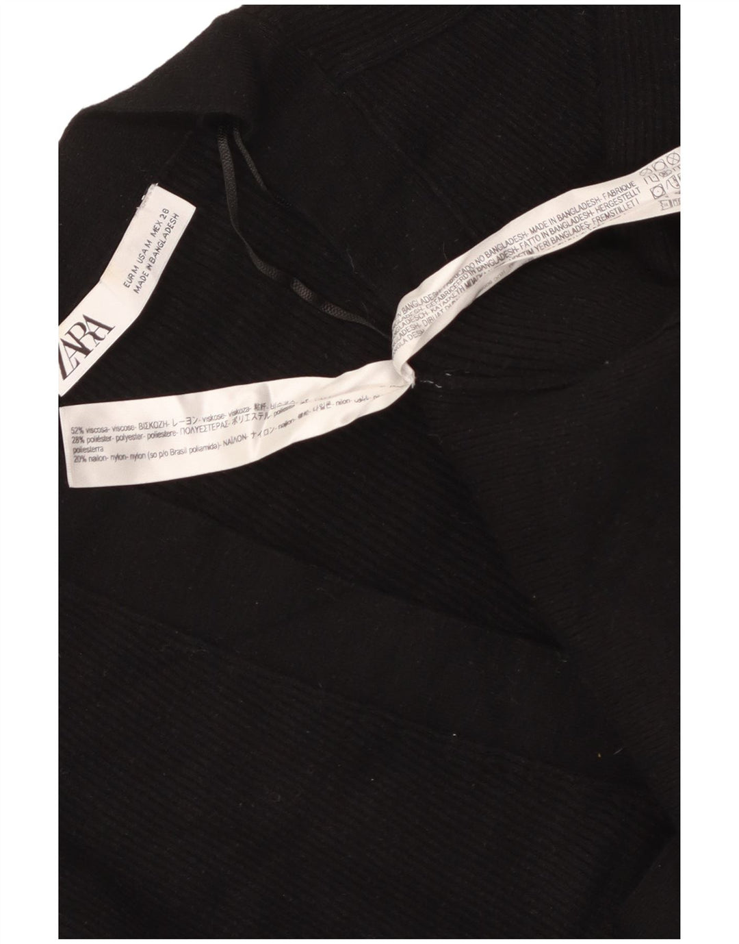 ZARA Womens Crop Cardigan Pull UK 14 Moyen Noir Viscose