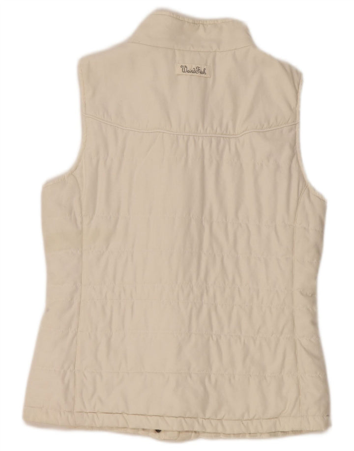 WEIRD FISH Gilet rembourré pour femme UK 14 Grand Blanc Polyester
