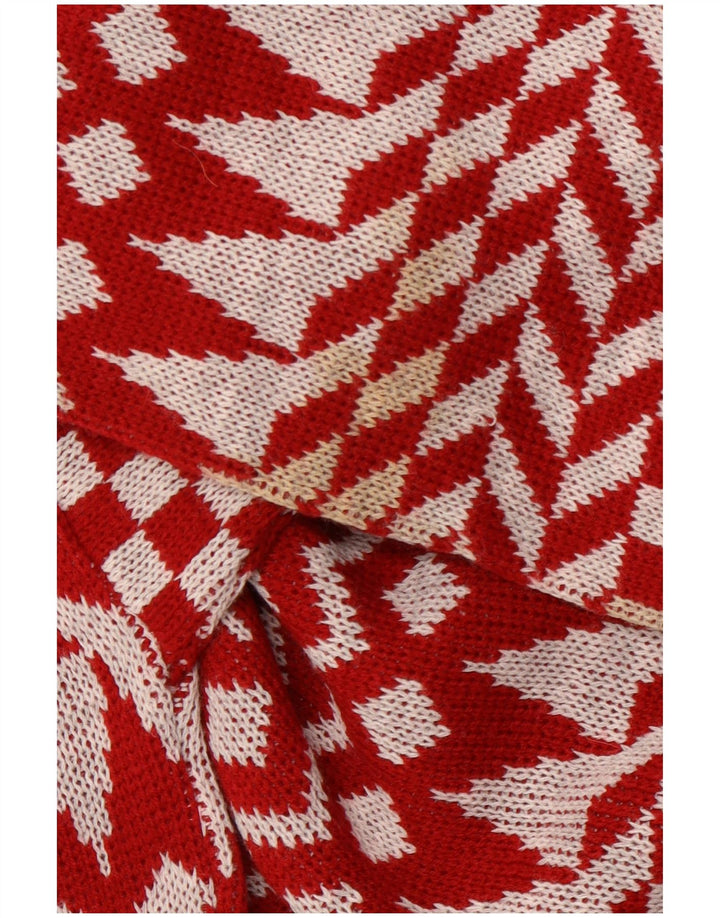 C & A Pull ras du cou pour homme en acrylique géométrique rouge