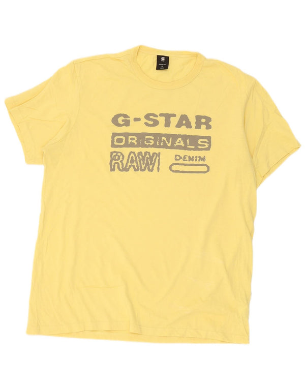 G-Star Homme Graphic T-Shirt Top XL Jaune Coton