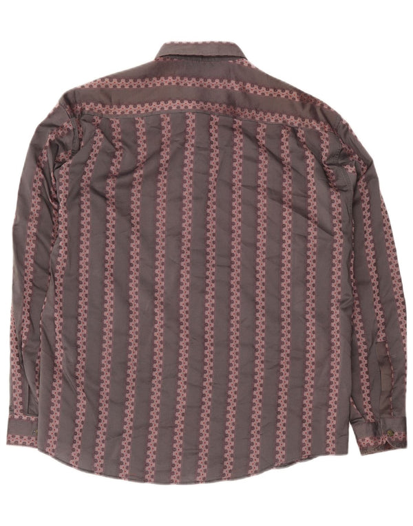 Wampum Chemise Homme Gris Moyen Géométrique Acrylique Classique