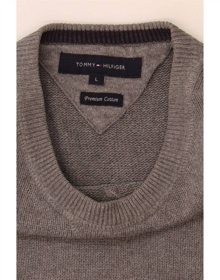Tommy Hilfiger Pull ras du cou pour homme, grand gris