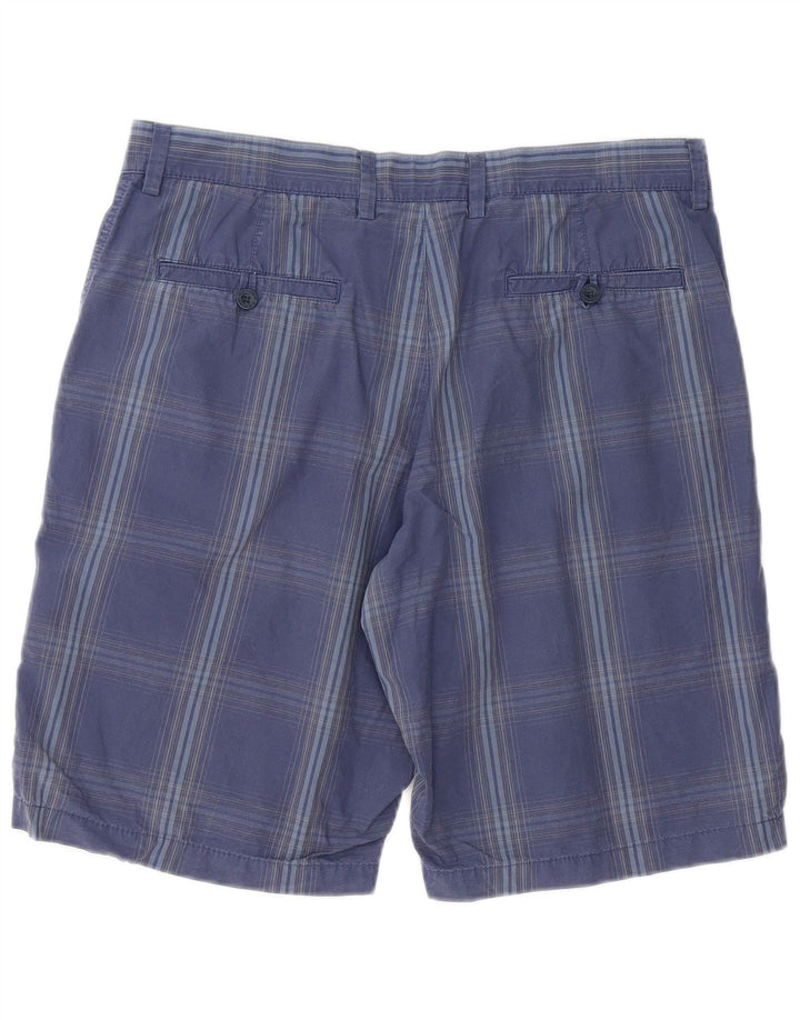 Marks & Spencer Short chino Blue Harbour W34 pour homme, grand carreaux bleu marine