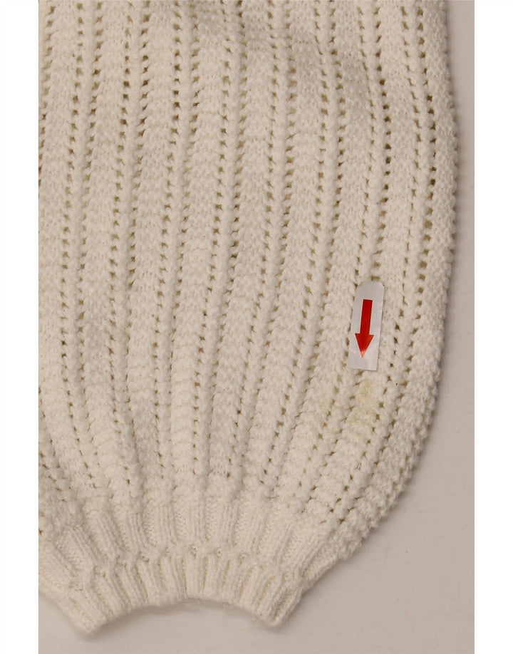 Fat Face Pull surdimensionné à col rond pour femme UK 12 Blanc moyen